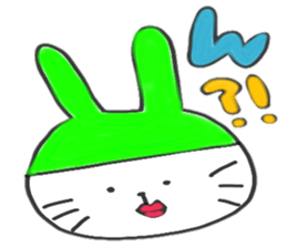 Rabbit and white girl sticker #6167240