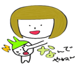 Rabbit and white girl sticker #6167242