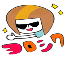 Rabbit and white girl sticker #6167248