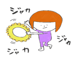 Rabbit and white girl sticker #6167250