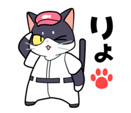 The cat which plays baseball sticker #6167624