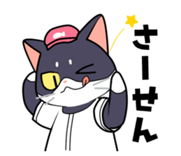 The cat which plays baseball sticker #6167641