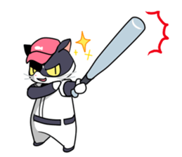 The cat which plays baseball sticker #6167653