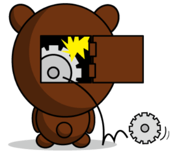 Black Eyebrows Bear 8 sticker #6169340