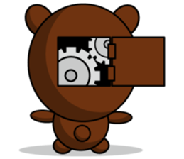 Black Eyebrows Bear 8 sticker #6169341