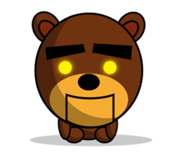 Black Eyebrows Bear 8 sticker #6169350