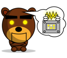 Black Eyebrows Bear 8 sticker #6169351