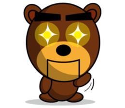 Black Eyebrows Bear 8 sticker #6169356