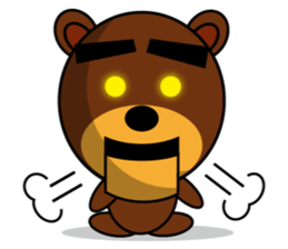 Black Eyebrows Bear 8 sticker #6169357