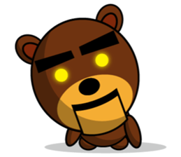 Black Eyebrows Bear 8 sticker #6169361