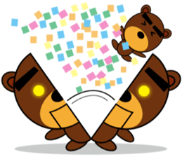 Black Eyebrows Bear 8 sticker #6169363