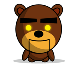 Black Eyebrows Bear 8 sticker #6169364