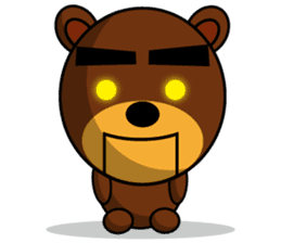 Black Eyebrows Bear 8 sticker #6169365