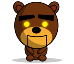 Black Eyebrows Bear 8 sticker #6169366