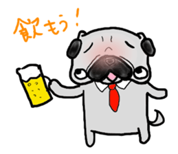 pug sticker salaryman sticker #6174340