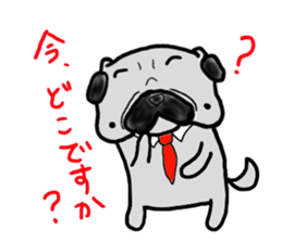 pug sticker salaryman sticker #6174349
