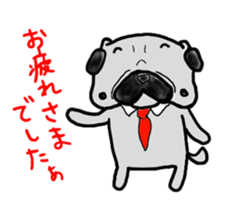 pug sticker salaryman sticker #6174351