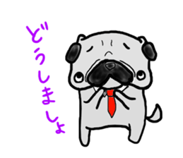 pug sticker salaryman sticker #6174353