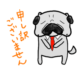 pug sticker salaryman sticker #6174358