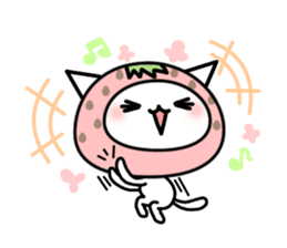 Cute cat of strawberry sticker #6180416