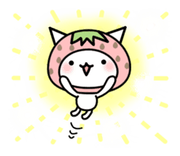 Cute cat of strawberry sticker #6180417