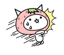 Cute cat of strawberry sticker #6180420