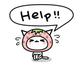 Cute cat of strawberry sticker #6180423