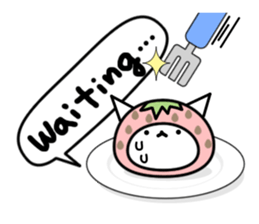Cute cat of strawberry sticker #6180424