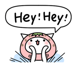 Cute cat of strawberry sticker #6180428