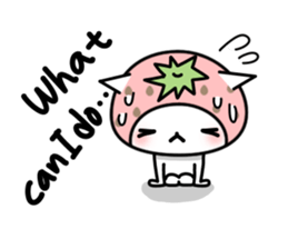 Cute cat of strawberry sticker #6180432
