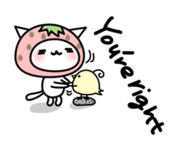 Cute cat of strawberry sticker #6180433