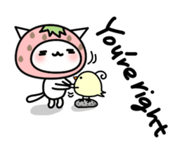 Cute cat of strawberry sticker #6180433