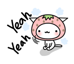 Cute cat of strawberry sticker #6180434