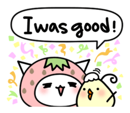 Cute cat of strawberry sticker #6180435