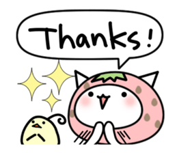 Cute cat of strawberry sticker #6180436