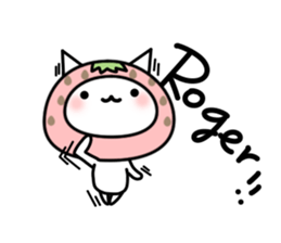 Cute cat of strawberry sticker #6180441