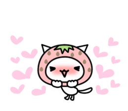 Cute cat of strawberry sticker #6180443
