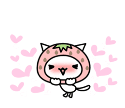Cute cat of strawberry sticker #6180443