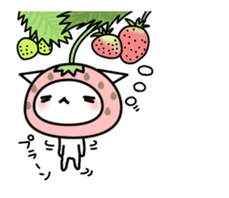 Cute cat of strawberry sticker #6180444