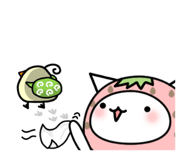 Cute cat of strawberry sticker #6180447