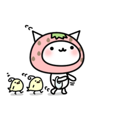Cute cat of strawberry sticker #6180448