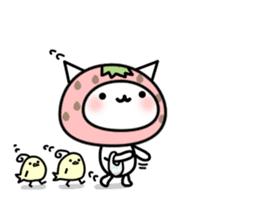 Cute cat of strawberry sticker #6180448