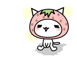 Cute cat of strawberry sticker #6180449