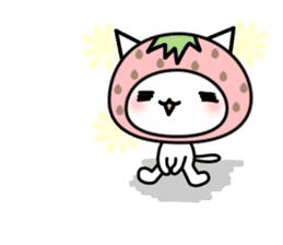 Cute cat of strawberry sticker #6180449