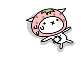 Cute cat of strawberry sticker #6180452