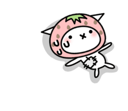 Cute cat of strawberry sticker #6180452