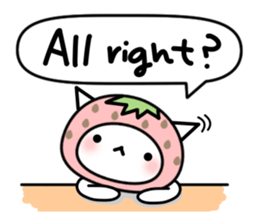 Cute cat of strawberry sticker #6180454