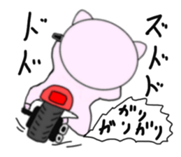 The pig began to ride a motorcycle 2nd sticker #6187362