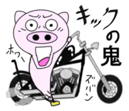 The pig began to ride a motorcycle 2nd sticker #6187377
