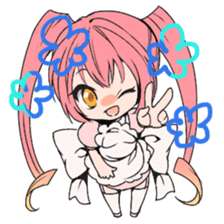 pigtails Girl twins housemaid sticker #6189440